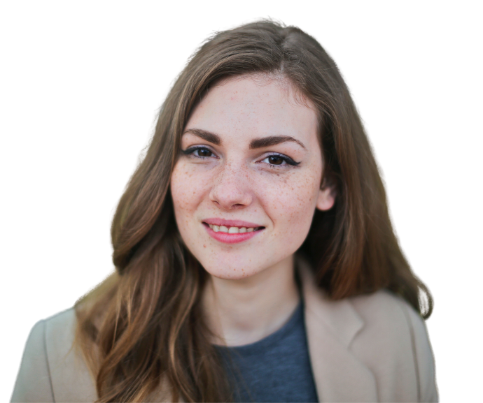 a woman smiling 