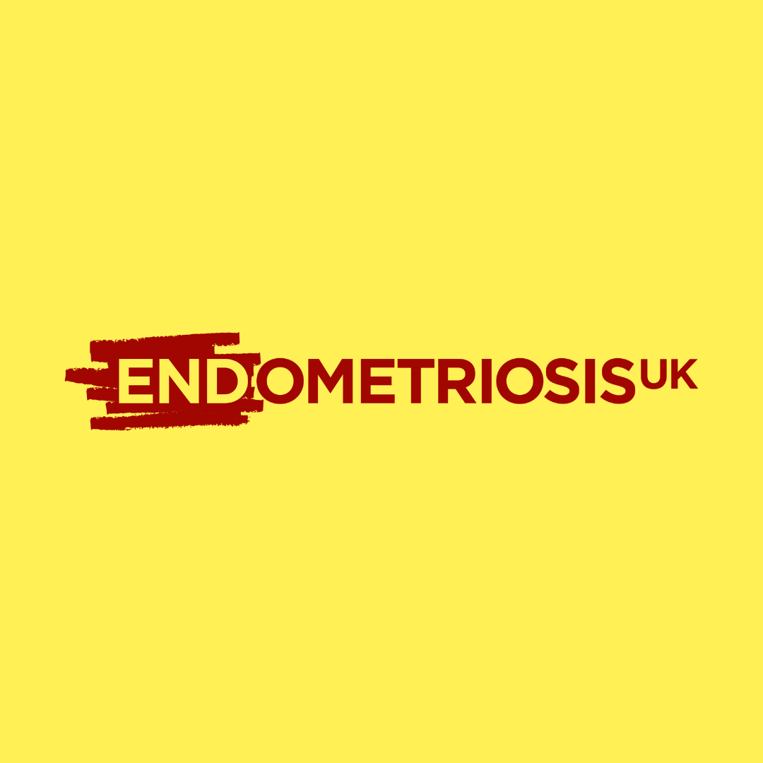 Endometriosis UK logo on a pale yellow background.