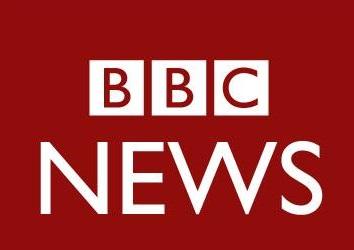 The BBC News logo, featuring the "BBC" letters in white boxes above the word "NEWS" in bold white text, set against a dark red background.