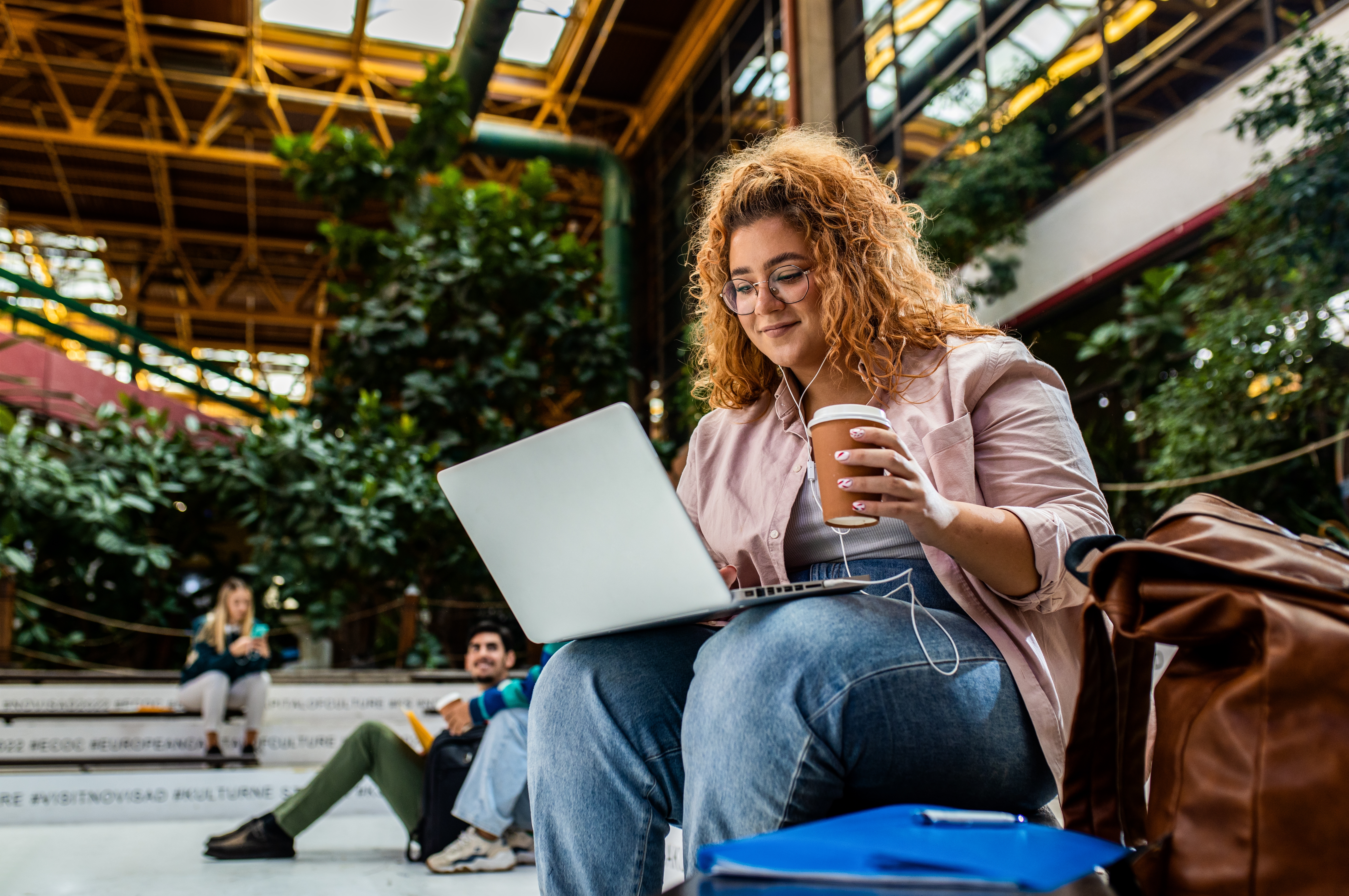 Young woman using laptop