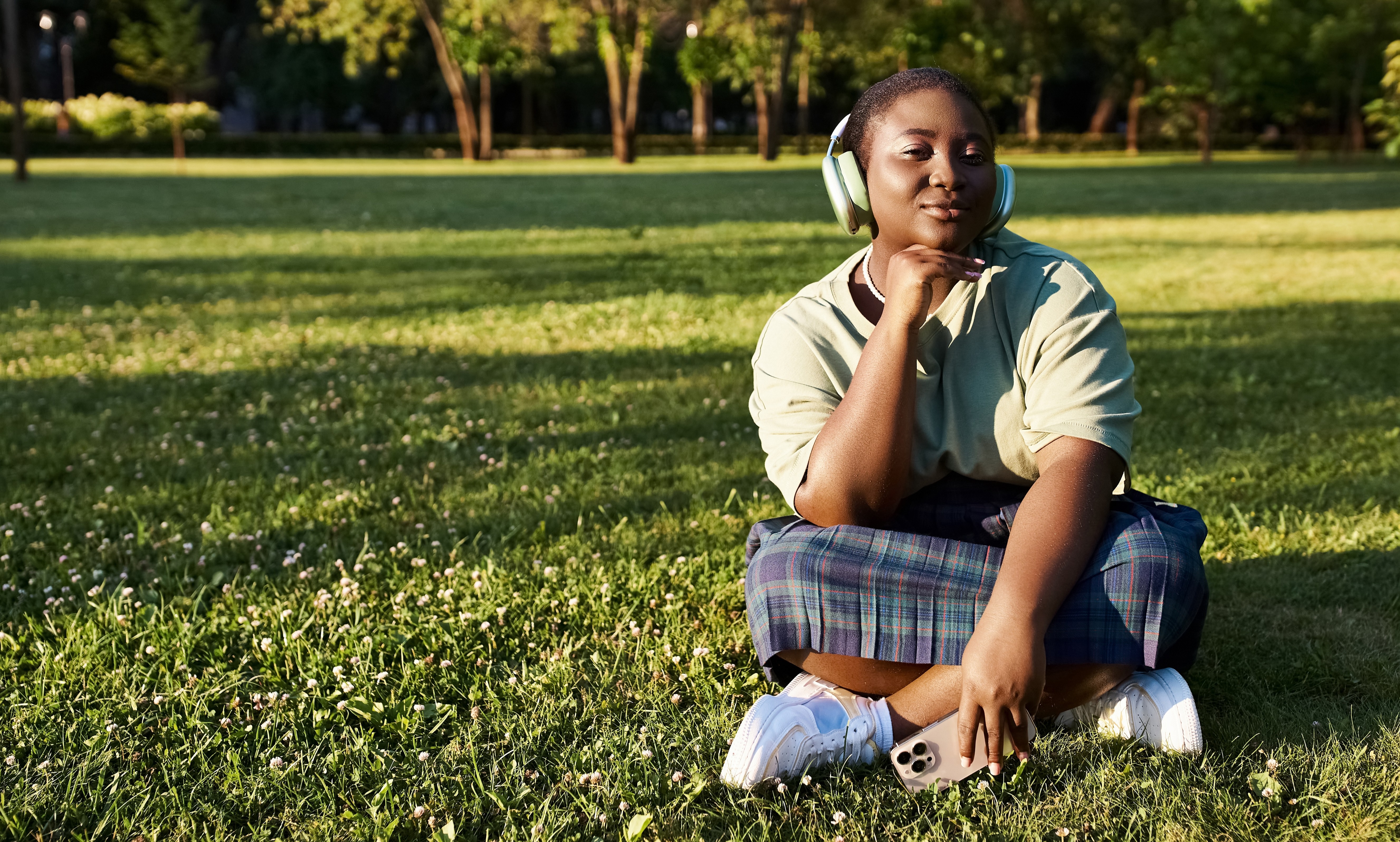 Young woman outside in park