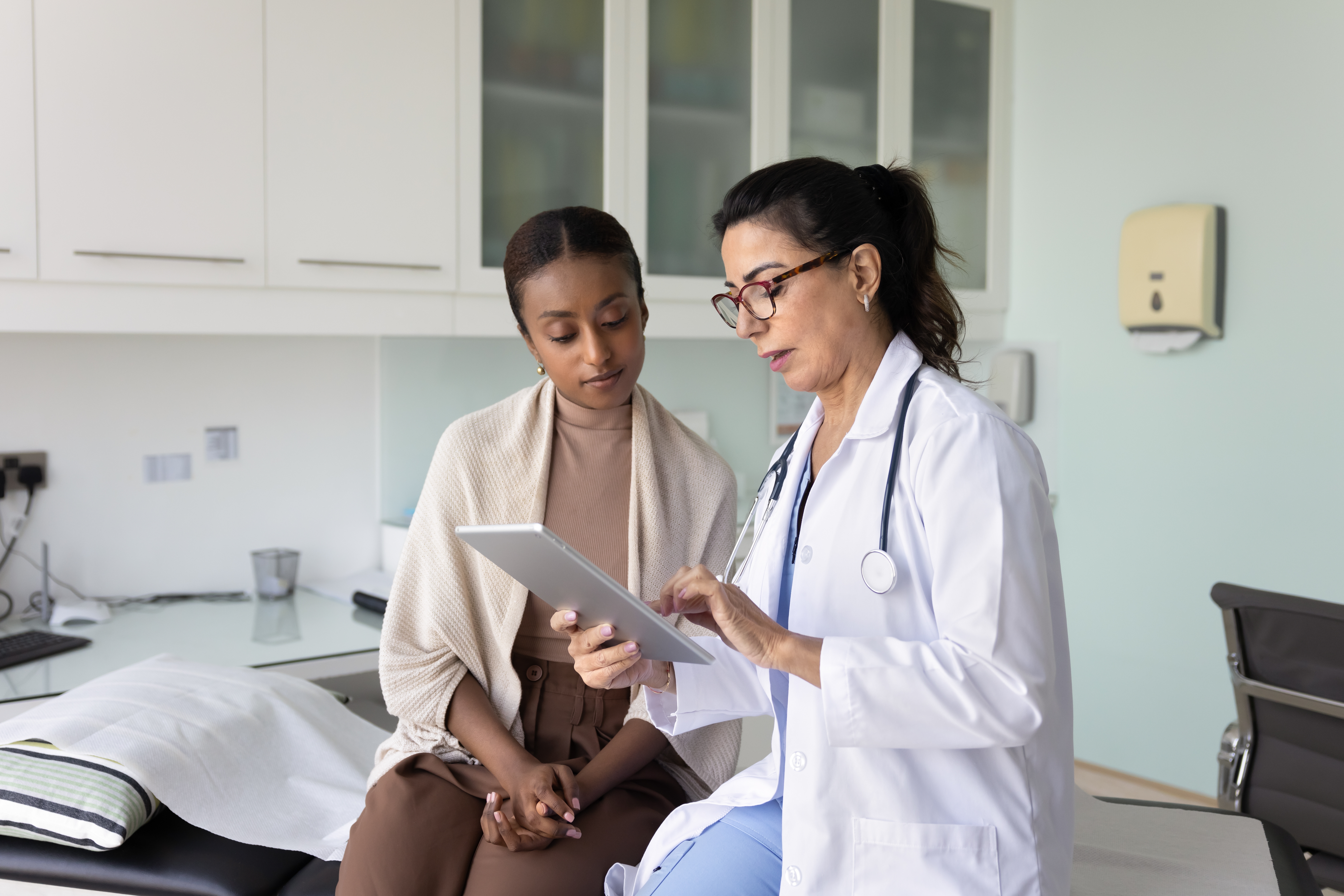 Woman at doctor's office