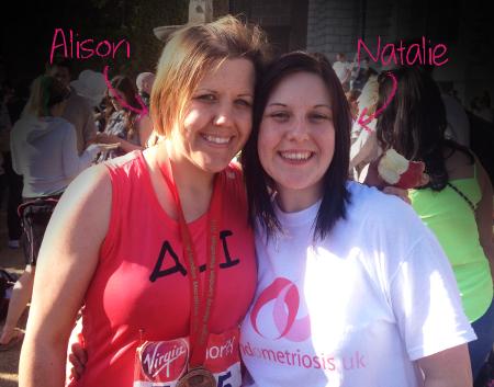 Alison and Natalie at the London Marathon