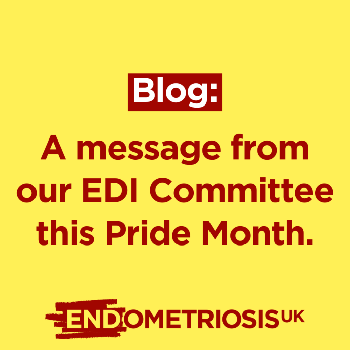 Text on a yellow background reads: Blog: A message from our EDI Committee this Pride Month 