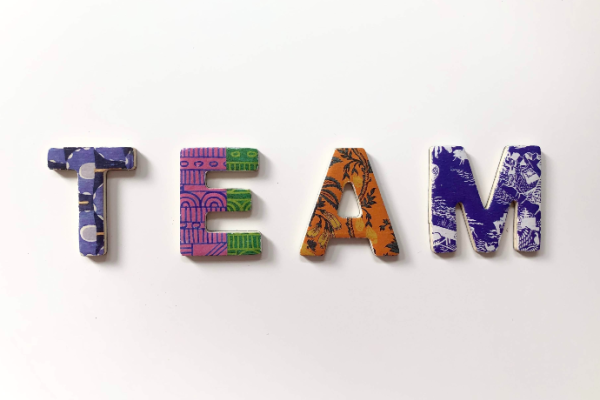 The word Team in multicoloured letters