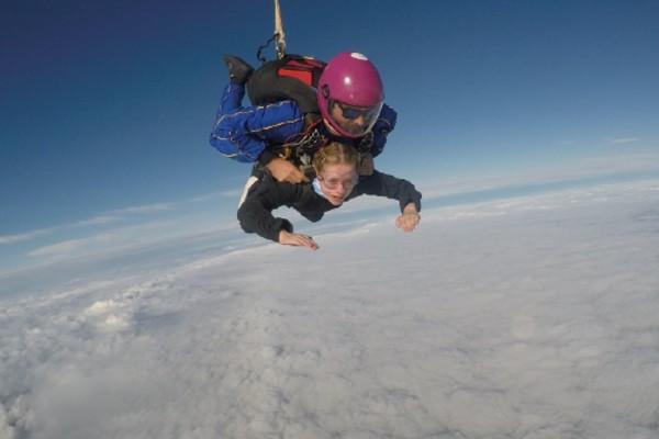 A person skydiving