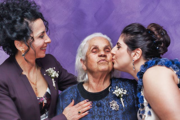 three women hugging