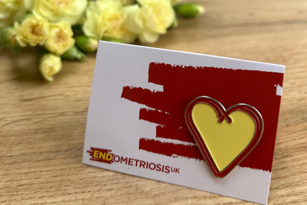 Endometriosis UK Heart Pin Badge
