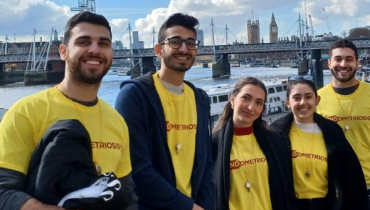 A group of people in Endometriosis UK T shirts