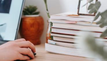 Books on desk