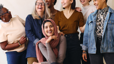 Women smiling together