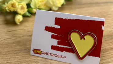 Endometriosis UK Heart Pin Badge