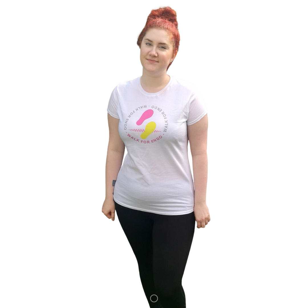 Holly in a Walk for Endo t-shirt